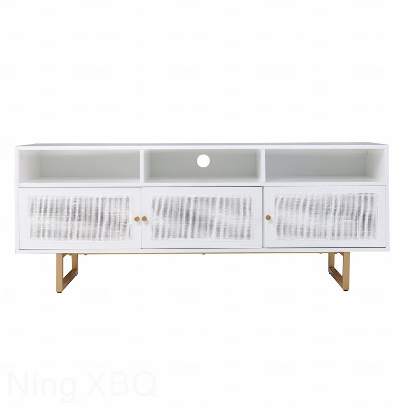 Cabinet multimédia avec rangement, Blanc
