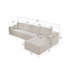 Siège modulaire 131,9 * 68,9 po, canapé modulaire rembourré pour salon, chambre à coucher, appartement, aucun assemblage requis, combinaison gratuite pour 4 PC, tissu en velours côtelé moelleux, blanc-459928496-454237292