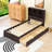 Wood Two Drawers Platform Bed with Bookcase Headboard, Built-In Night Light and Charging Station-1795211439-1795211436