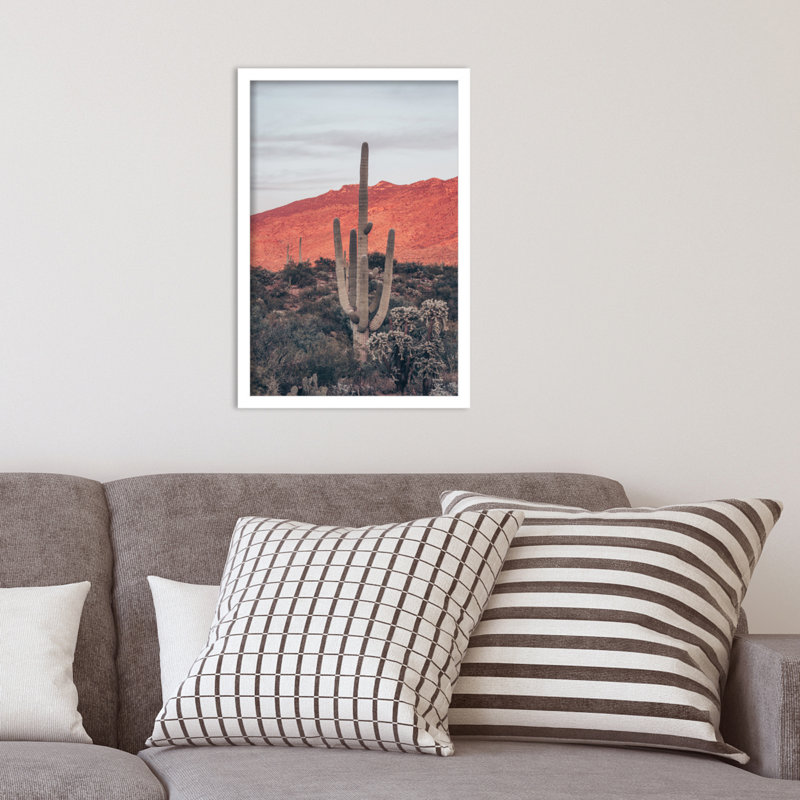Sunsets And Saguaros by Nathan Larson, 21" H x 15" W x 1" D, White