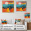Bleu et orange, minimalisme, coucher de soleil I - art mural minimalisme-1442805094-1442805115