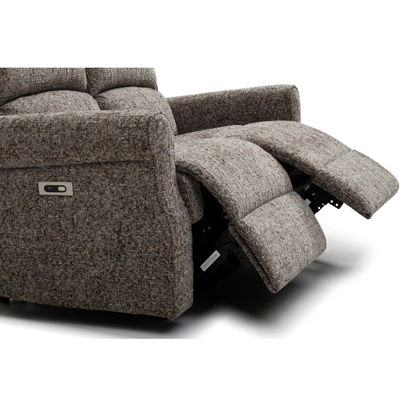 George 2 Seater Grey Chenille Recliner Sofa