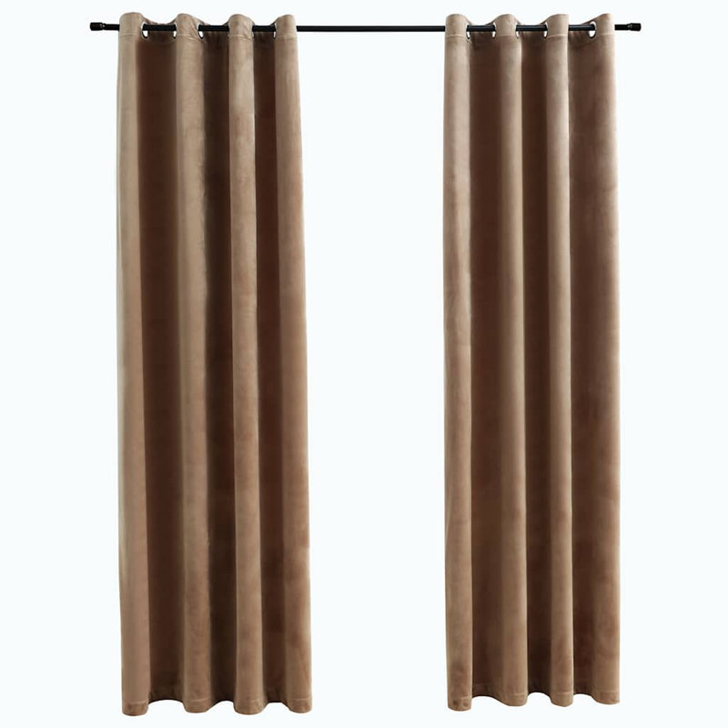 Rideau occultant et isolant occultant 2 panneaux en velours beige 54 "x 63", Beige, L 54 po x L 63 po