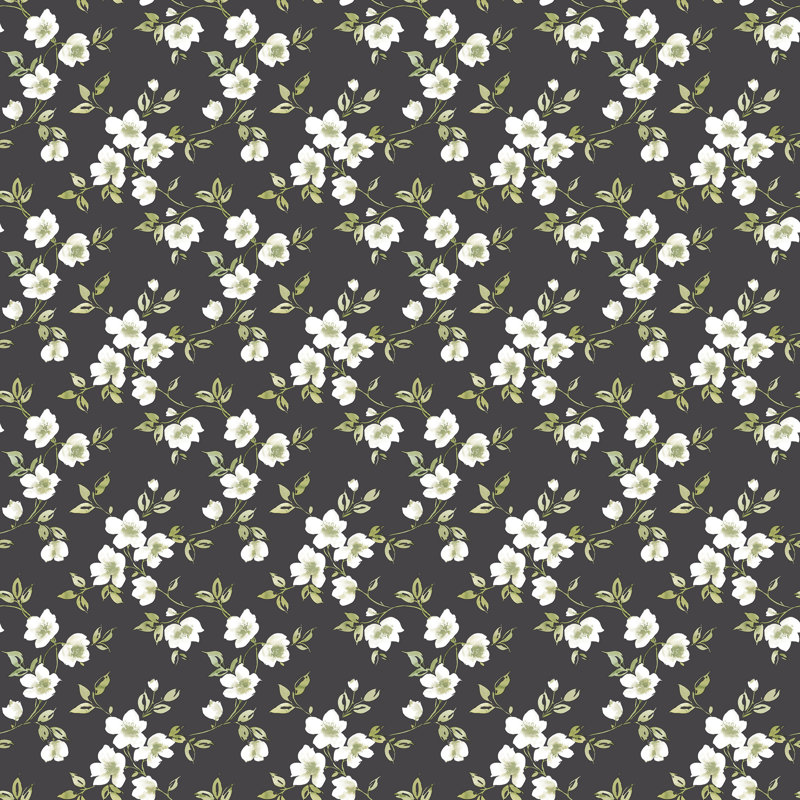 Basso 10m x 53cm Matte Wallpaper Roll, Black/Cream