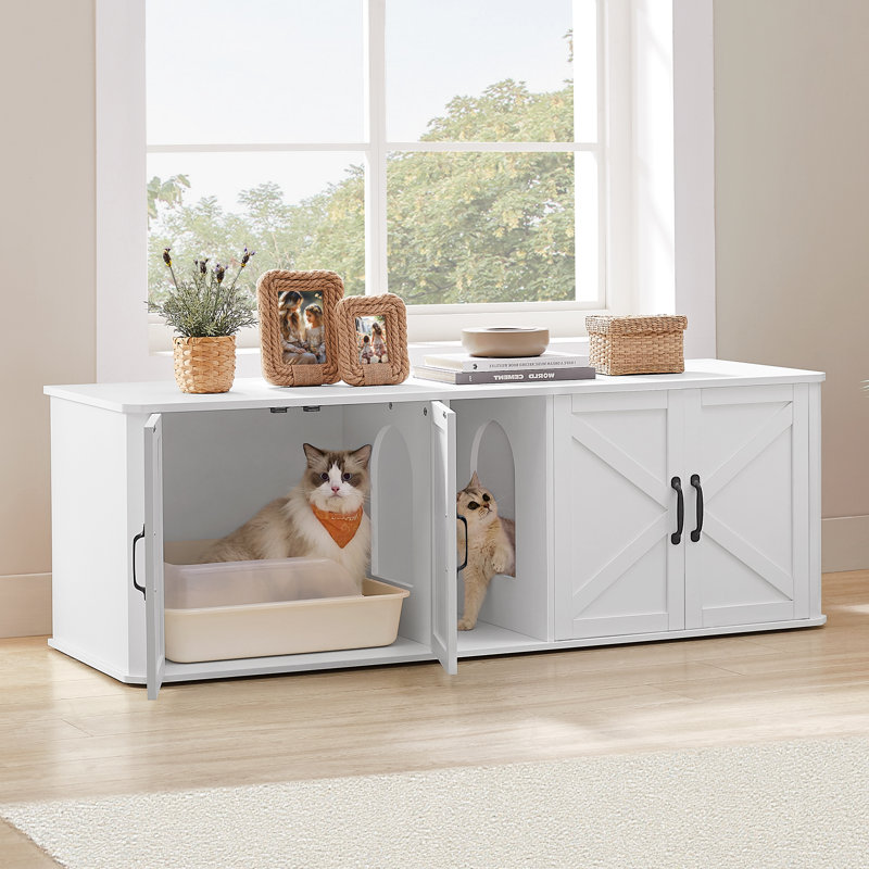 Meuble télé pour chat, Blanc nuage