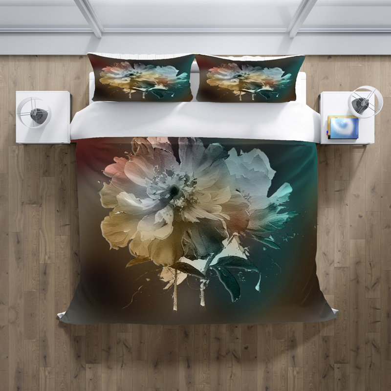 Polyester Floral Duvet Cover, King Duvet Cover + 2 King Shams