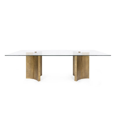 Damon Glass Double Pedestal Dining Table