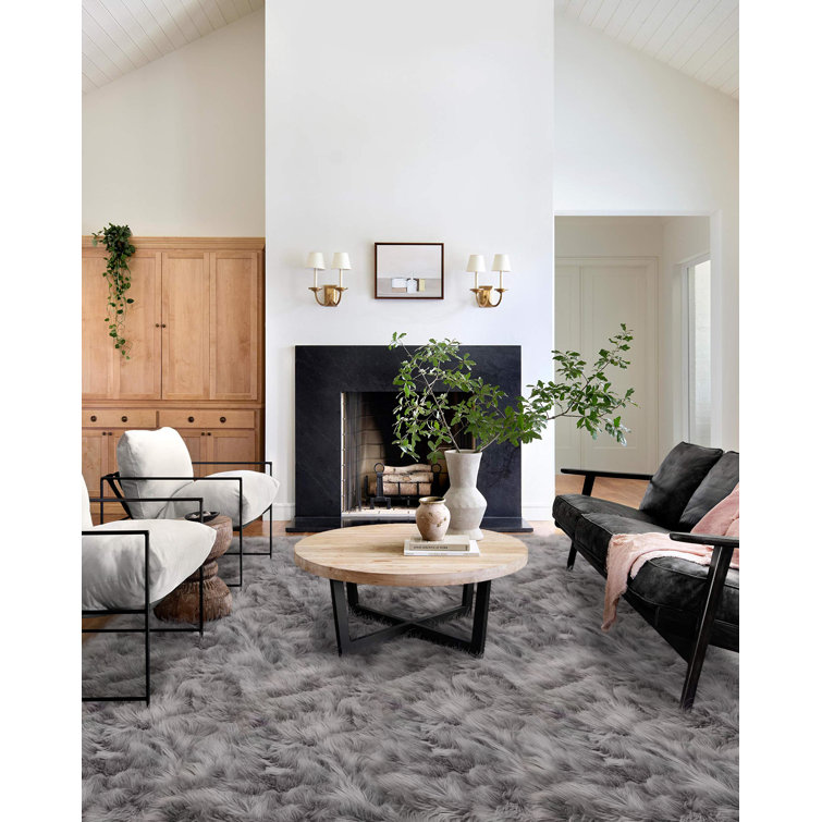 Glendine Faux Sheepskin Indoor Rug