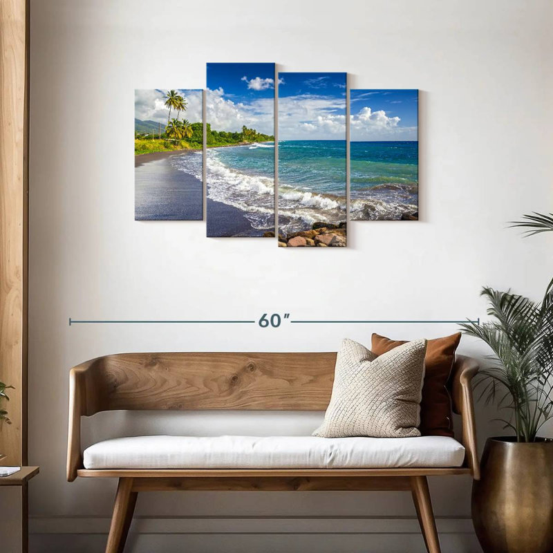 Nicci St Kitts Black Sand Island, H 27 po x l 43 po