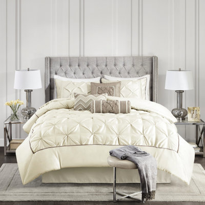 Édredon très grand 7 pièces avec tissu décoratif brodé