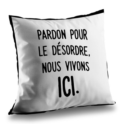 Pardon pour le désordre Bedroom Scandinavian – Throw Pillow Cover Only, Double-Sided Print, Insert Not Included