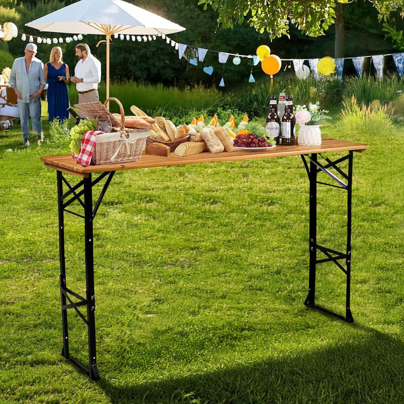 Table de camping pliante en bois 67 po