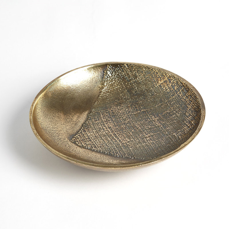 Linen Round Tray-Brass-Sm