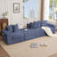Canapé modulaire convertible 10-en-1, canapé d'angle, canapé-lit convertible au sol, velours côtelé, poche latérale, sans assemblage, bricolage, canapé modulaire en forme de L, 6 coussins, bleu-737454501