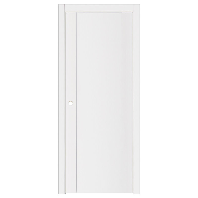 Porte intérieure moderne laminée blanc doux Glam G-Pro 003 28 po x 96 po, 28 po x 96 po, Blanc doux