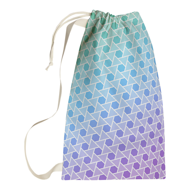 Sac à linge Mcguigan Hexagons and Triangles, Moyen (H 36 po x l 28 po x P 1,5 po), Dégradé paon