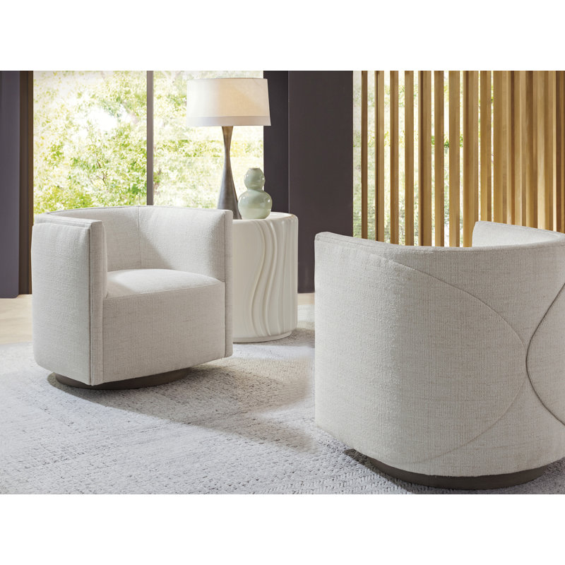 Artistica Upholstery Barrel Chair, Ivory Polyester Blend