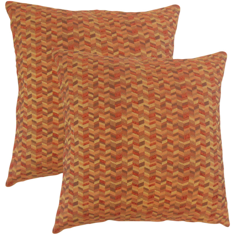 Coussin décoratif à chevrons , Jaune souci