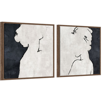 Contrast of Light & Shadow 2 Piece by Ericka Framed Canvas Wall Art Set