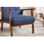 66cm wide Mid-Century Accent Chair With Wooden Armrests & Tufted Upholstered Seat-1847933666