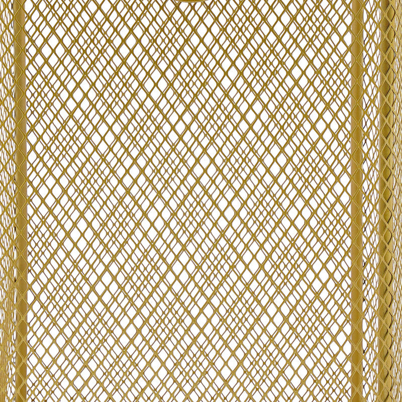 Metal Mesh Rolling Laundry Basket, Gold