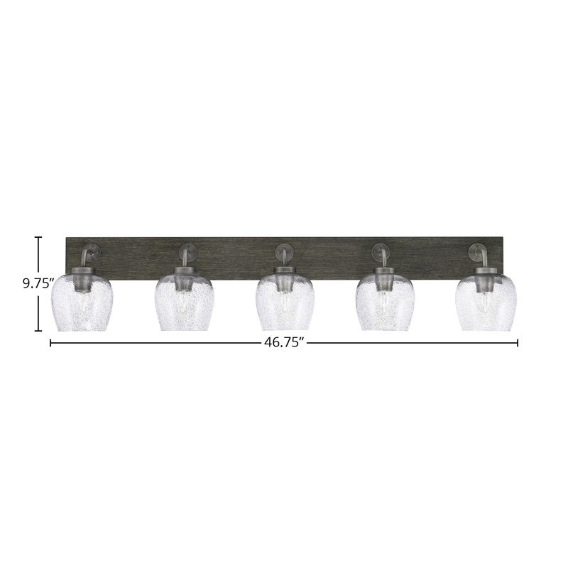 Cifaldi 5 - Light Dimmable Bath Bar, Smoke, Graphite/Distressed Grey