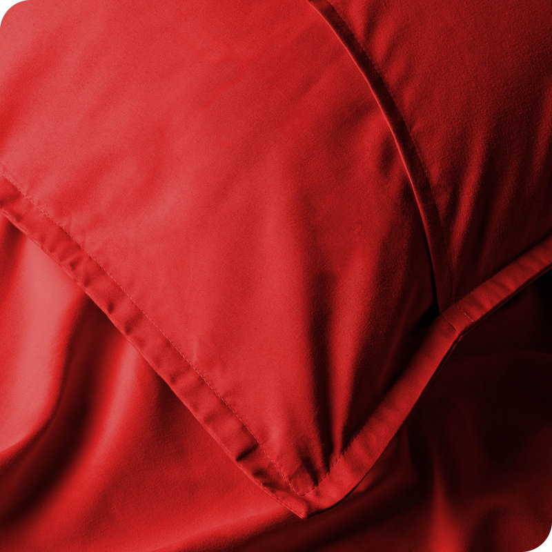 Red Hypoallergenic Microfiber Standard Pillow Sham Set