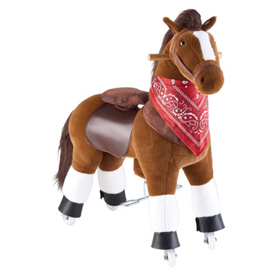 Ride On Horse, Riding Pony Toys for Kids, No Battery Required, Smooth Wheels with Anti-Roll Stop Ring, Upgraded Raised Seat, Handles, Sturdy Pedals, 176 lbs Max Load Capacity for Ages 6+