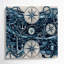 Art sur toile bleue, ancre de transport et symbole nautique-341778747
