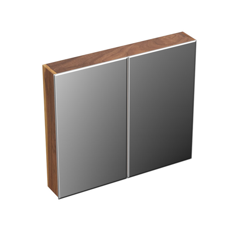 Jamiley Surface Mount Mirror Cabinet, 80.2cm H x 125cm W x 68cm D, Pure Wallnut