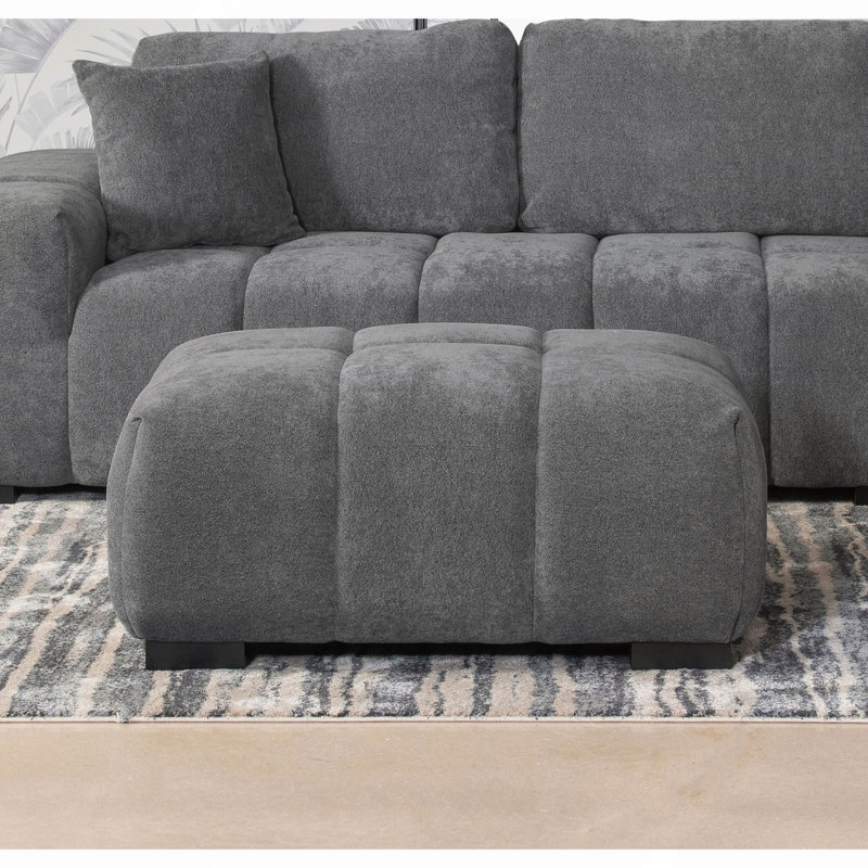 Plather Upholstered Rectangular Ottoman
