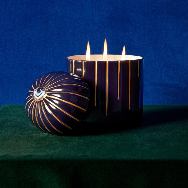 Lito Votive, 5" L x 4.25" W, Navy, 29 oz