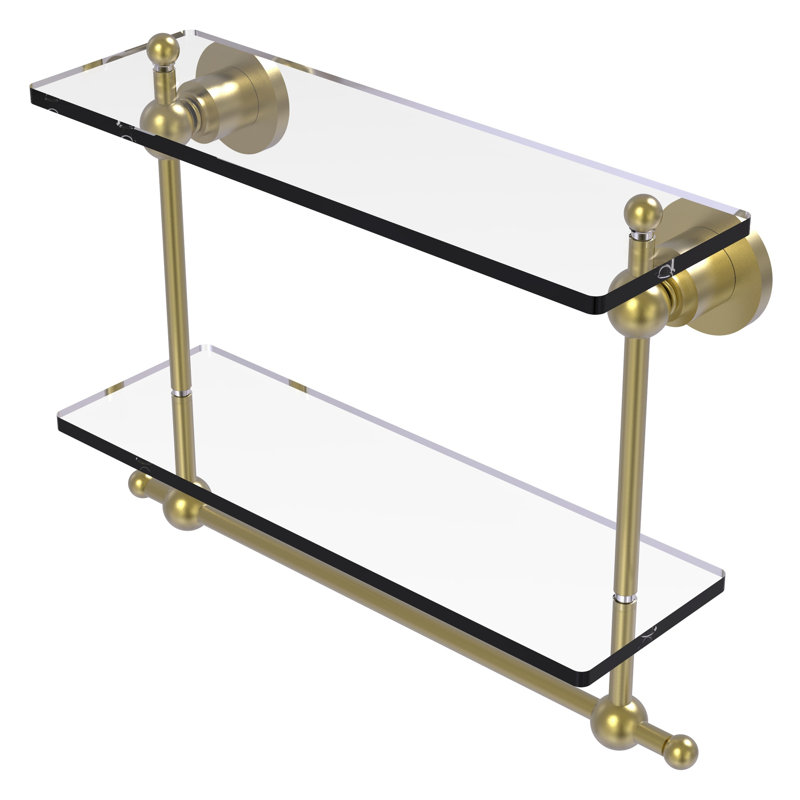 Lera 2 Piece Tiered Shelf with Towel Bar, Satin Brass