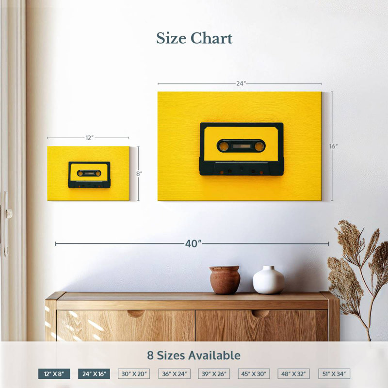 Cassette jaune Abarca, H 16 po x l 24 po
