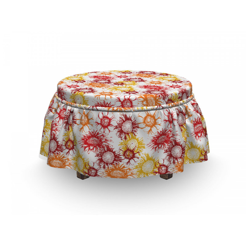 Housse pour repose-pieds floral art
