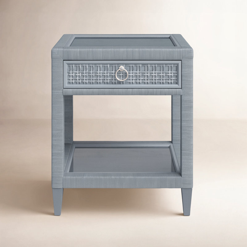 Naples 1 - Drawer Nightstand, Sea Glass, No, Satin Nickel