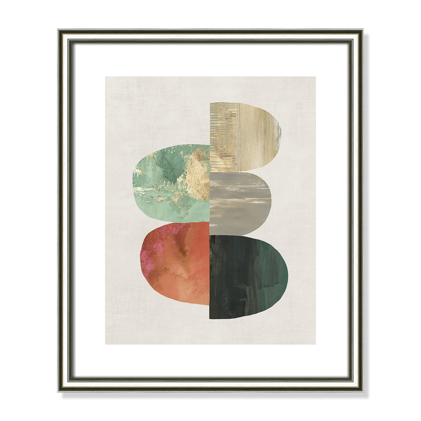 Evolving Energy I - Painting Print, Picture Framed Paper, 23" H x 17" W, White Wood