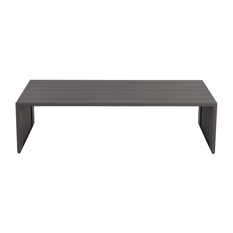 Warm Gray Rectangular Aluminum Outdoor Coffee Table