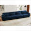 Canapés modulaires, canapé convertible modulaire en L en velours avec repose-pieds & amp; Accoudoirs renforcés pour le salon | Bleu marine | Velours-1021166587