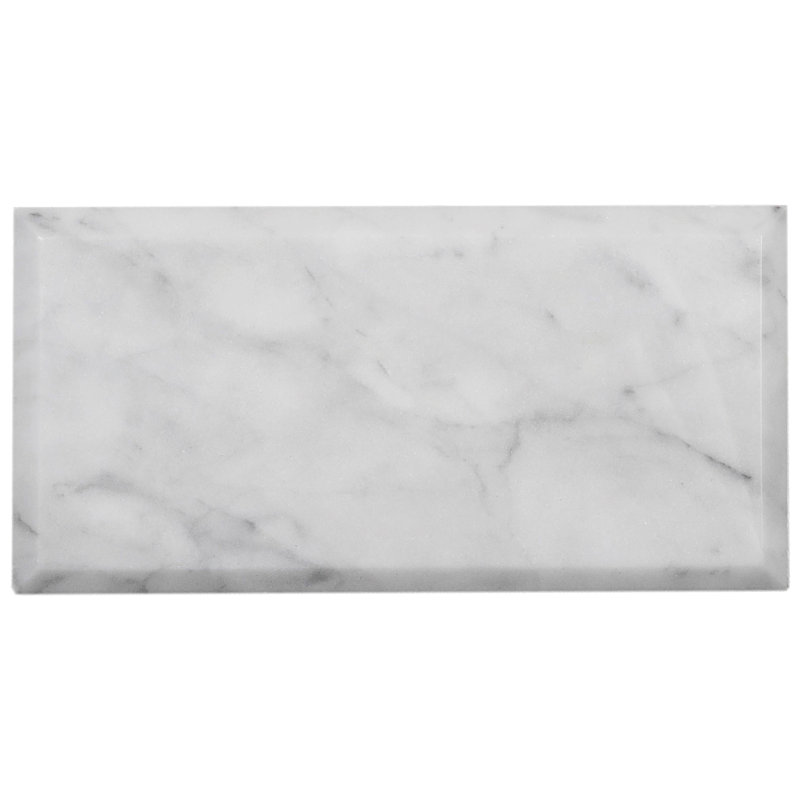 3" x 6" Beveled Marble Look Subway Wall Tile
