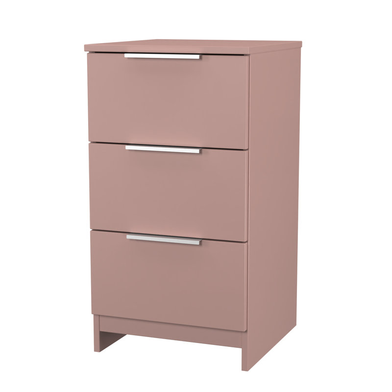 Plymouth 37cm W Manufactured Wood Bedside Table, Pink