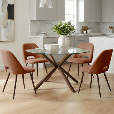 Ensemble repas 5 pièces avec table en verre trempé Aunnika