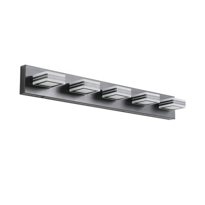 Luminaire en acrylique pour salle de bain avec lumière DEL à intensité variable (gradateur non inclus) 5 lumières