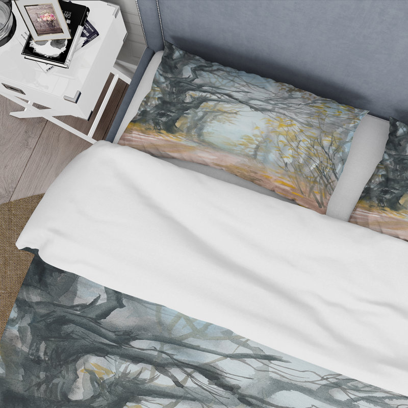 Autumn Misty Forest - Ensemble de housse de couette Lake House - Microfibre de polyester