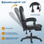 Ergonomic High Back PU Leather Office Chair – Adjustable Lumbar Support, Padded Armrests, Silent Wheels, Swivel Tilt – Executive Desk Chair for Workspace, Color: Black