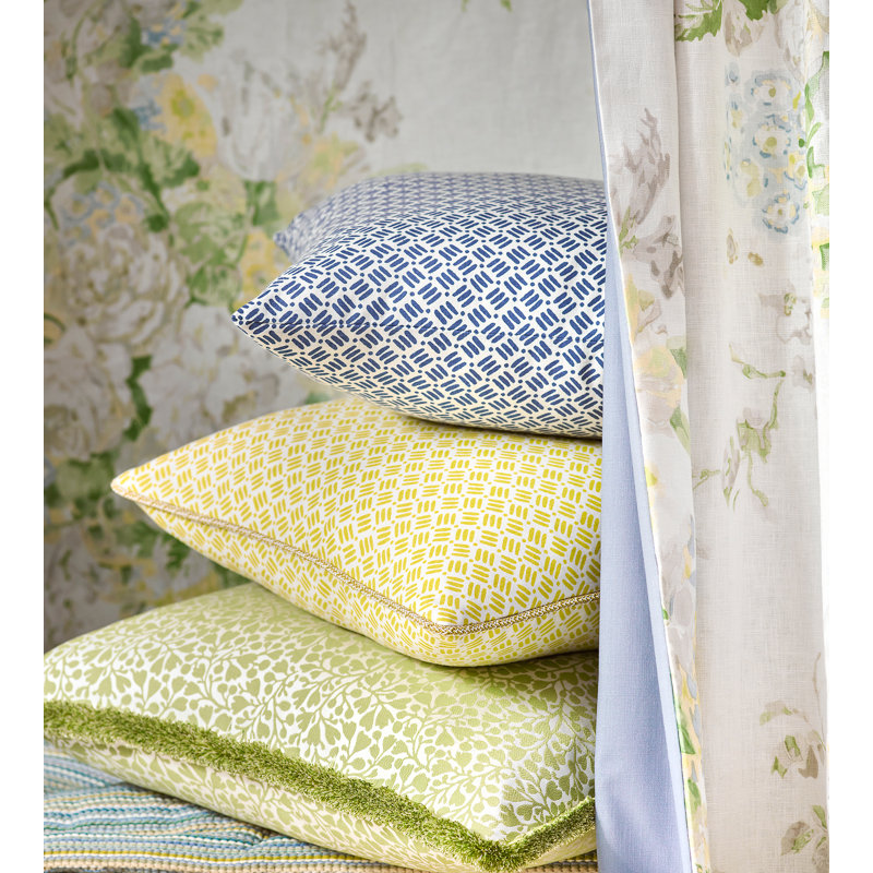 Flora Dash and Dot Print Fabric, Sky