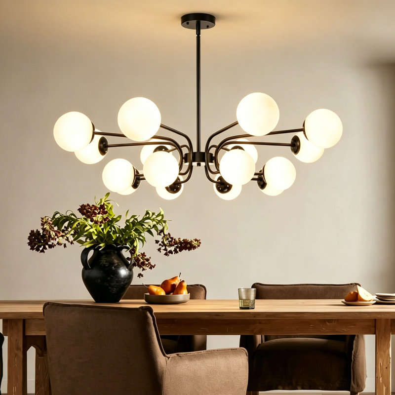 Summertown 16 - Light Dimmable Chandelier, Black