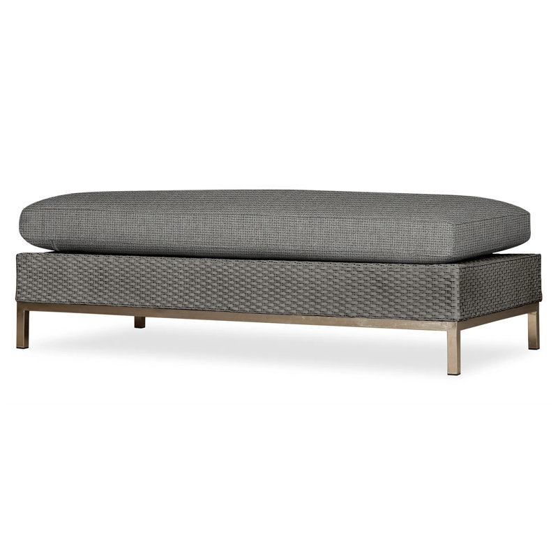 Elements Outdoor Ottoman, Pewter, Demo Oatmeal