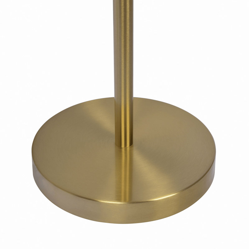 Brassed Gold Floor Lamp With On/Off Switch Adjustable Led Round Base
