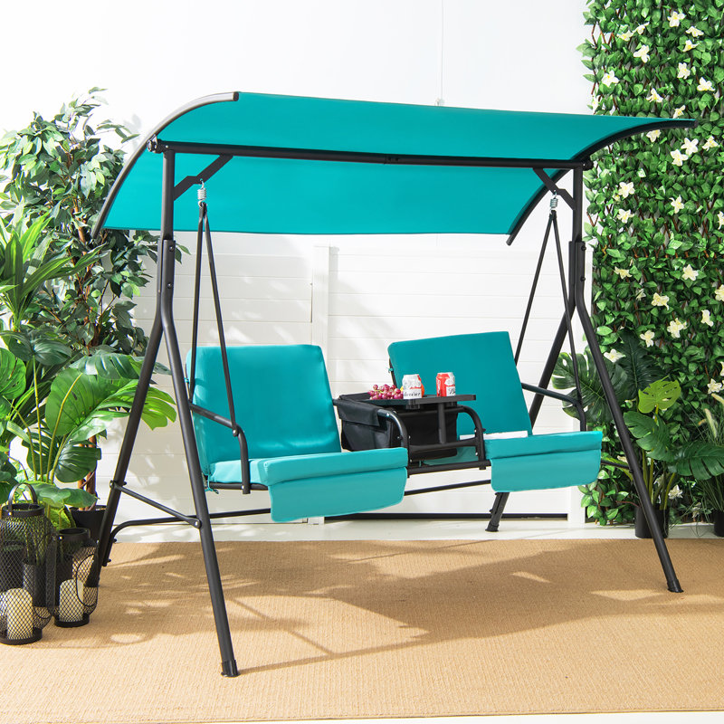 Balancelle avec support Kayleene, Turquoise
